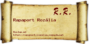 Rapaport Rozália névjegykártya